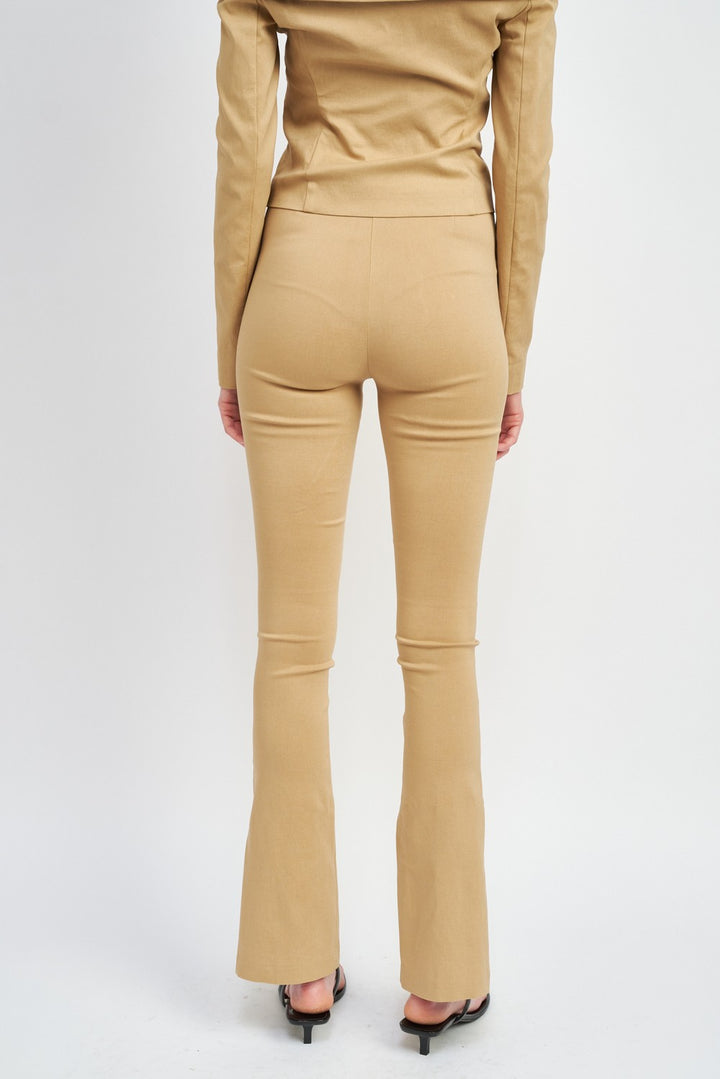High Waist Pants With Front Slits