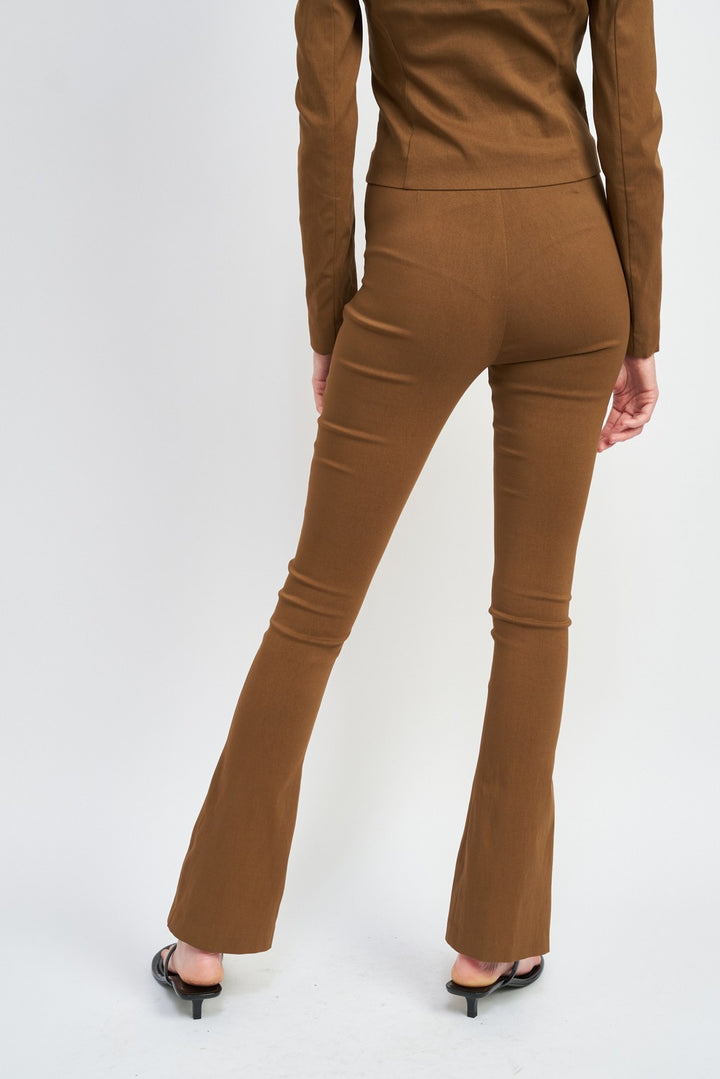 High Waist Pants With Front Slits