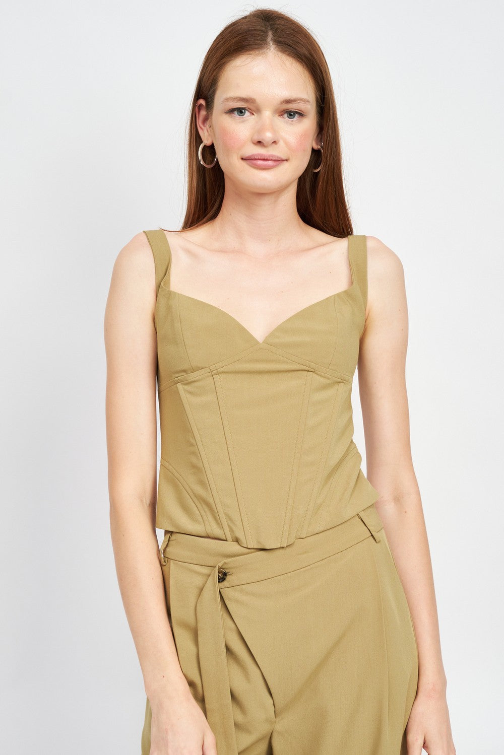 Berry V Neck Bustier Top
