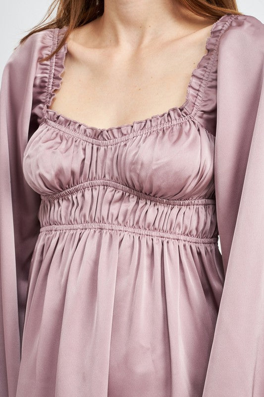 Baby Doll Mini Dress With Ruffle Detail