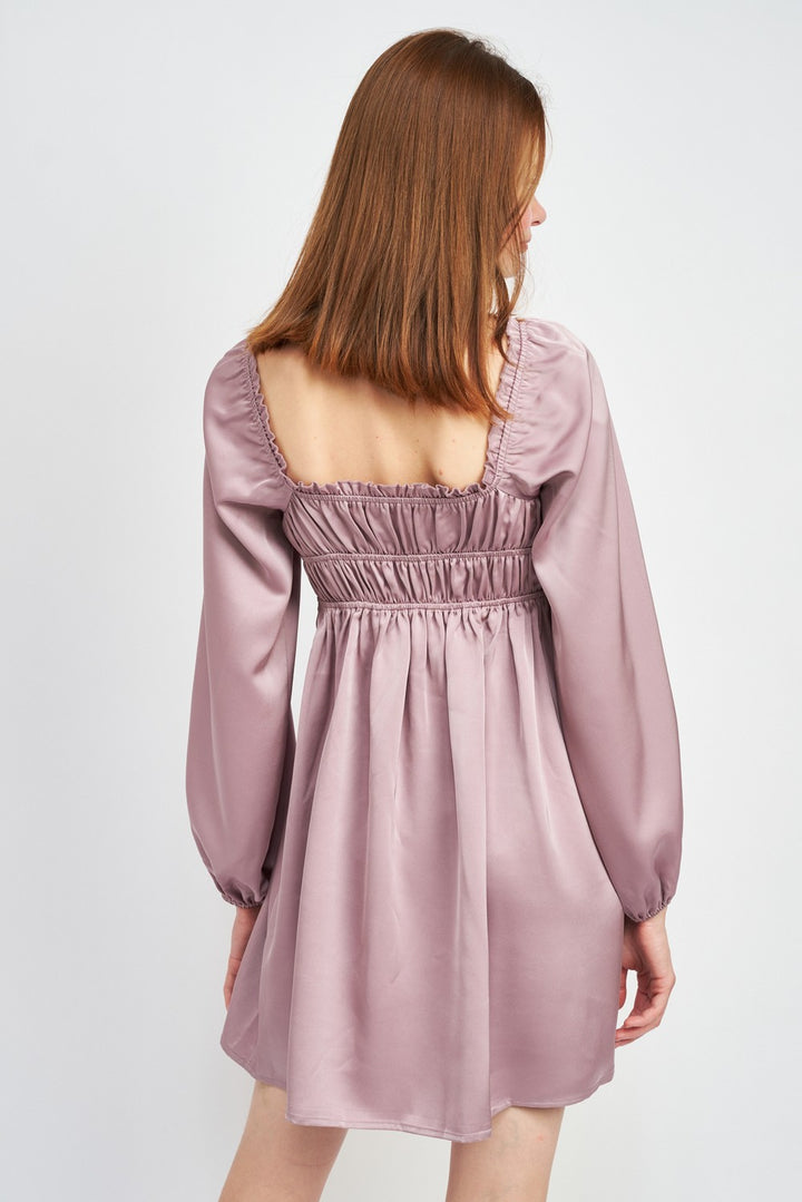 Baby Doll Mini Dress With Ruffle Detail