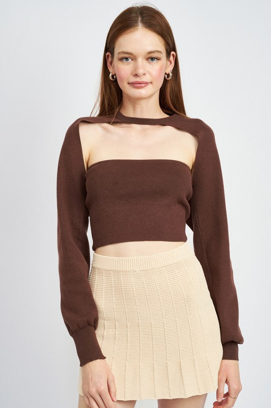 Tube Top And Sweater Top Set