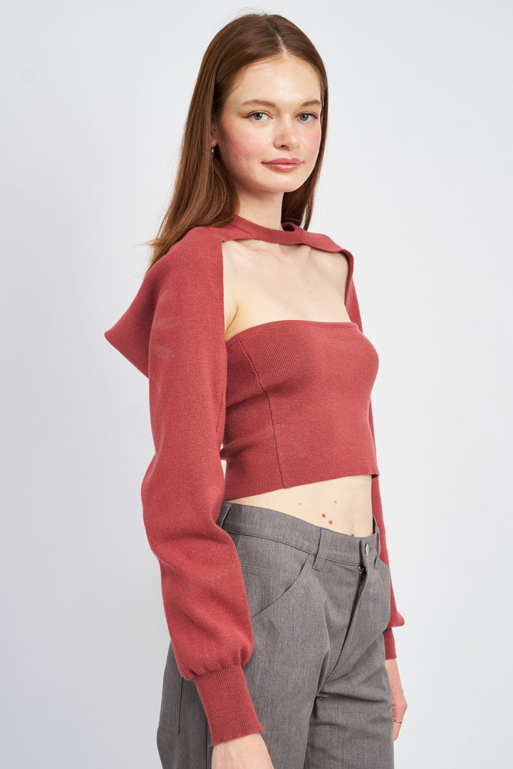 Tube Top And Sweater Top Set