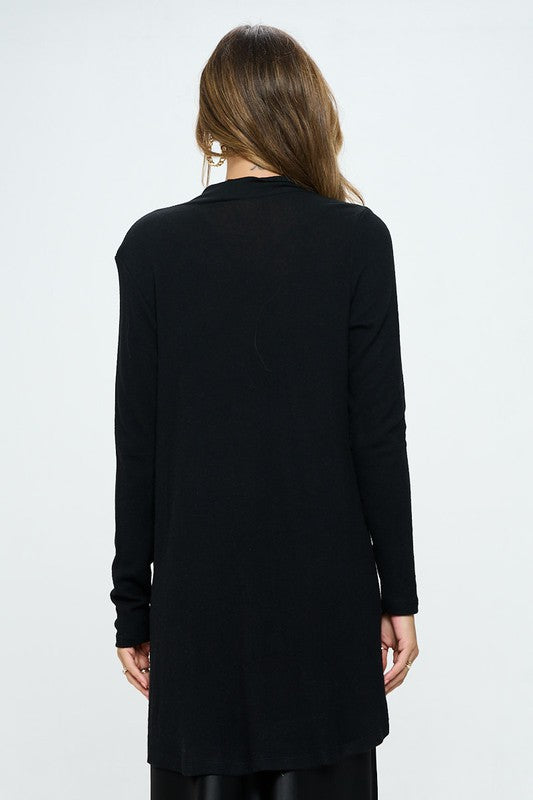 Brushed Knit Draped Cardigan With Cashmere Feel 5