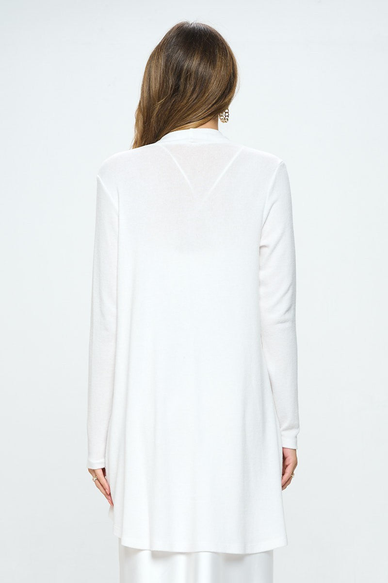 Brushed Knit Draped Cardigan With Cashmere Feel 7