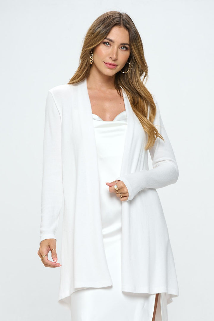 Iv Brushed Knit Draped Cardigan With Cashmere Feel 7
