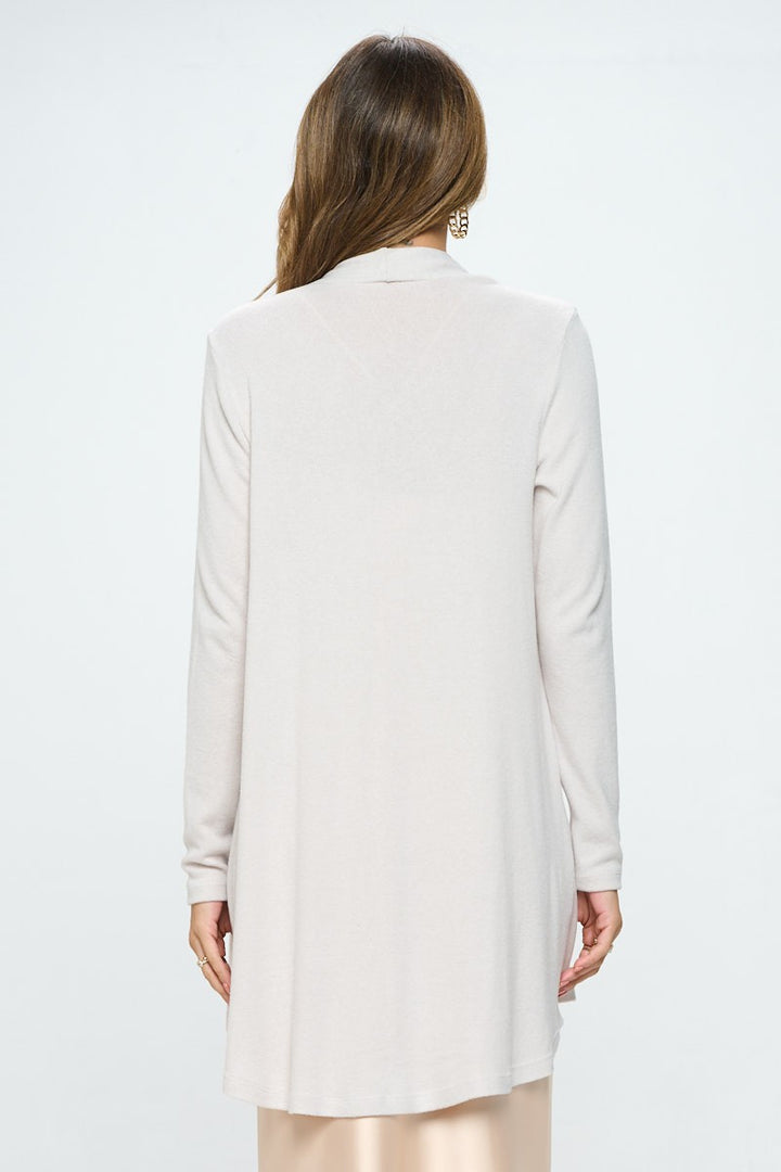 Brushed Knit Draped Cardigan With Cashmere Feel 8
