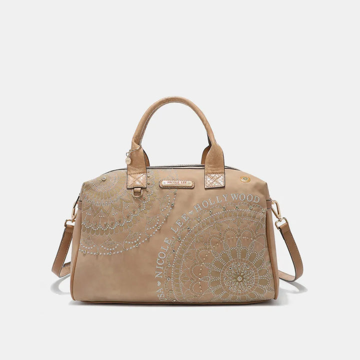 Nicole Lee Usa Rhinestone Decor Boston Bag