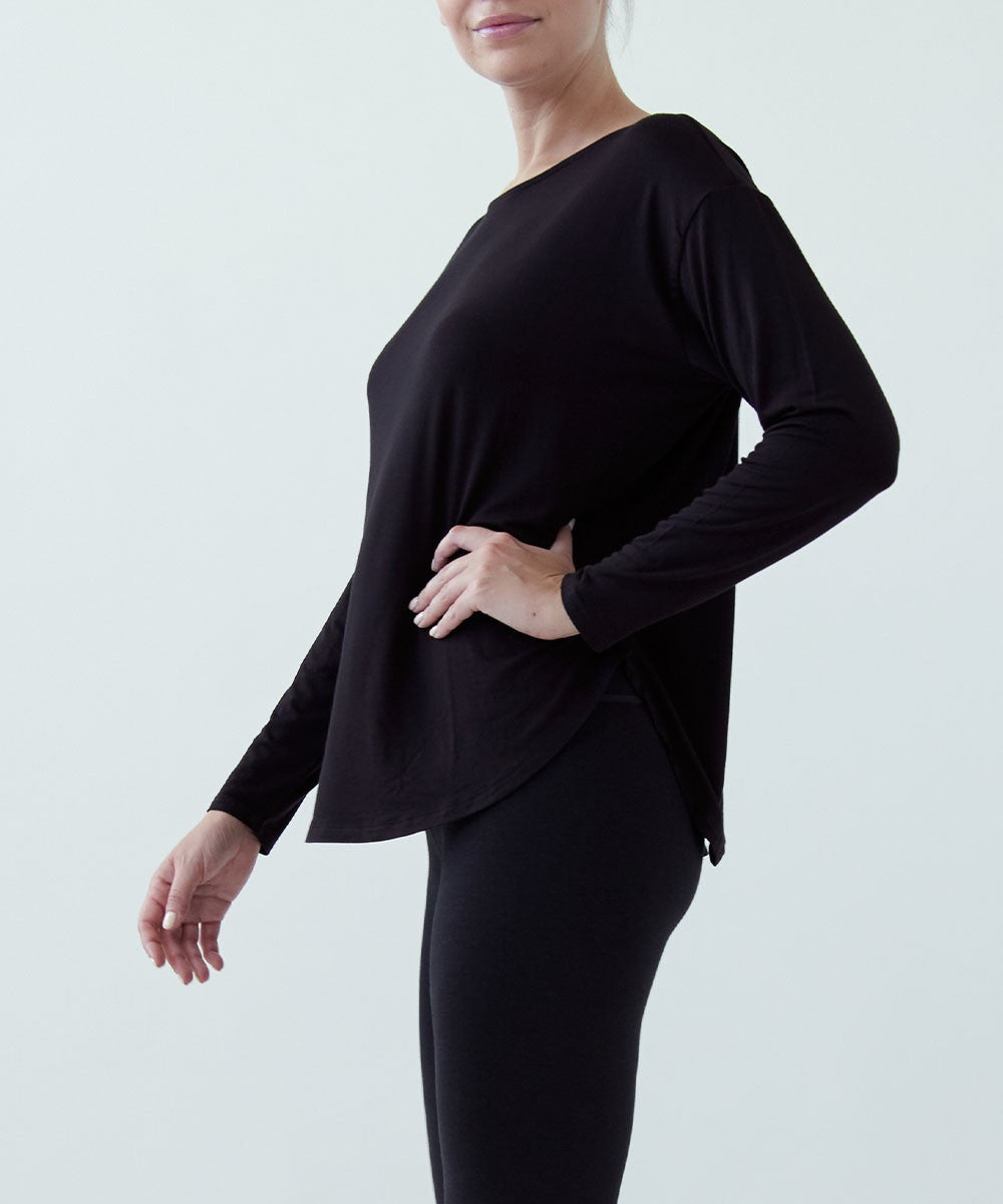 Olive Bamboo Dolman Long Sleeve Top