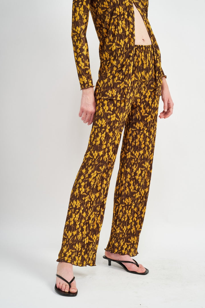 Micro Pleat Lounge Printed Pants