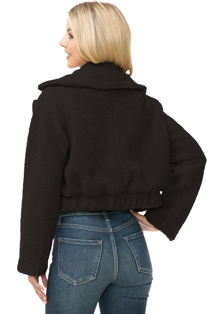 Black Womens Faux Fur Jacket