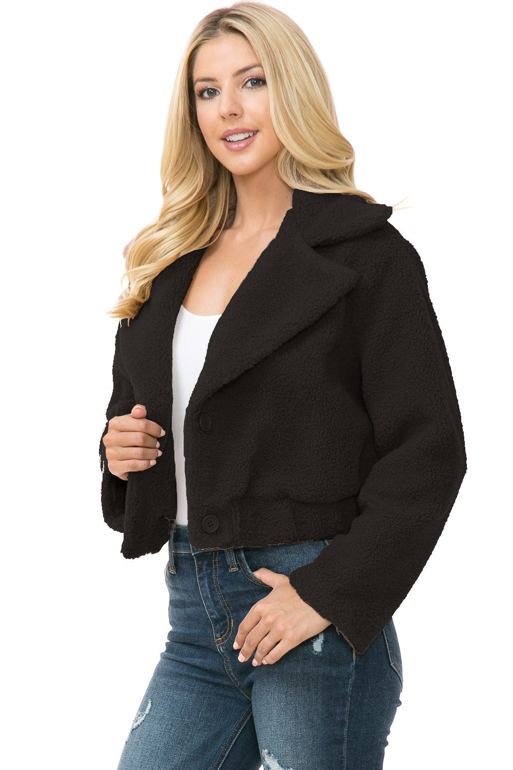 Ivory Womens Faux Fur Jacket | Anekay