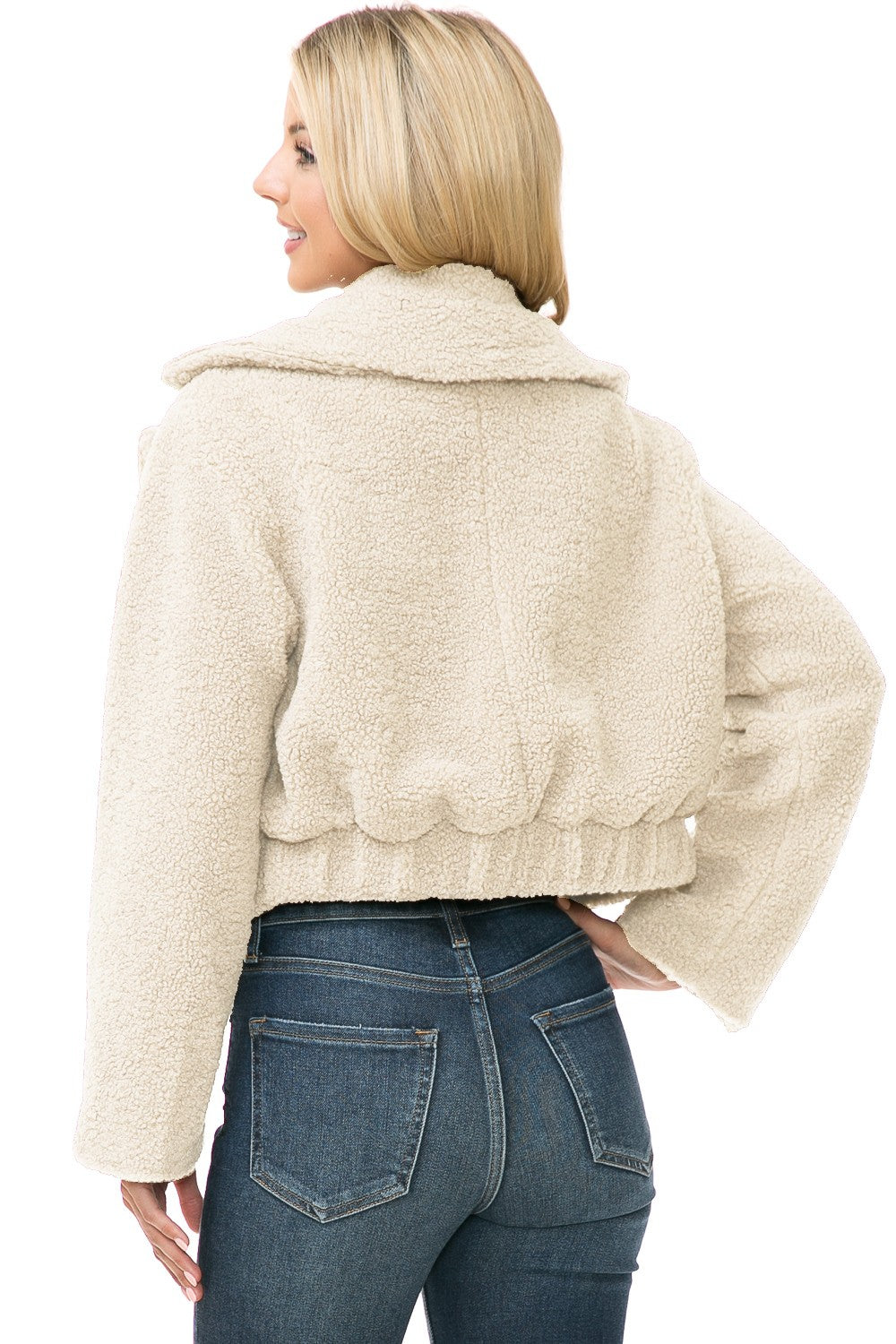 Ivory Womens Faux Fur Jacket | Anekay