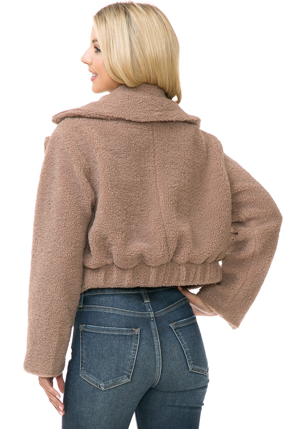 Mocha Womens Faux Fur Jacket | Anekay