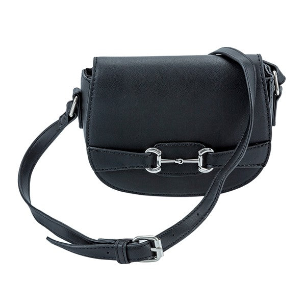 Olol/Olive Pu Leather Mini Saddle Crossbody Bag