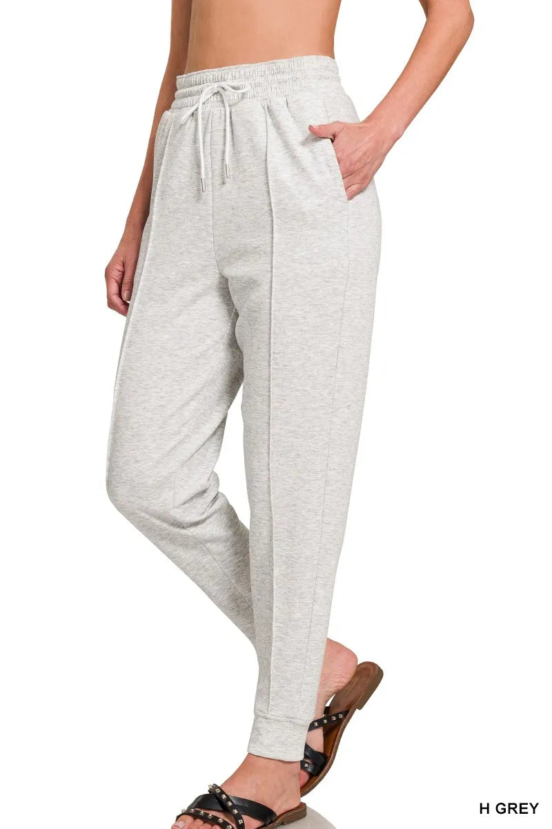 H Grey Zenana Drawstring Sweatpants With Pockets