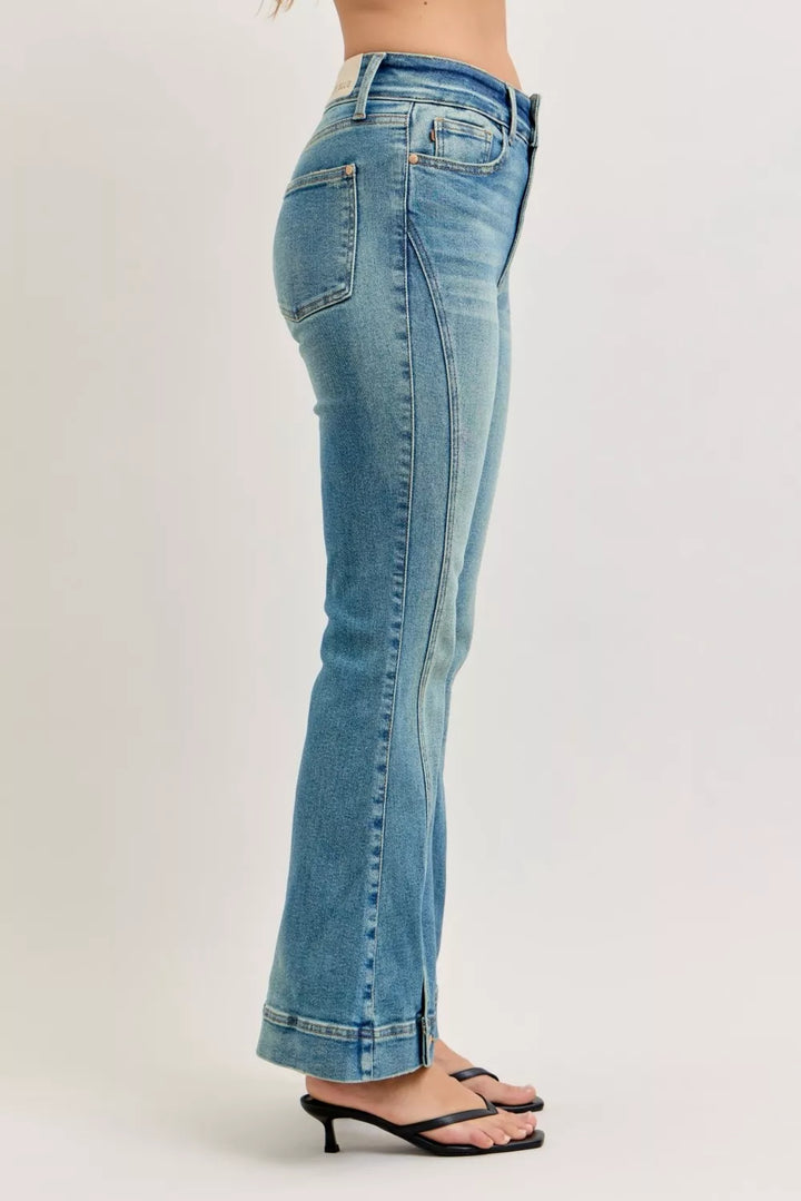 Md Judy Blue High Waist Vintage Wash Flare Jeans