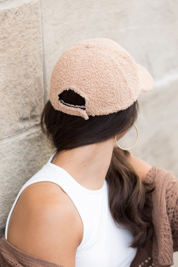 Boucle Sherpa Teddy Bear Knit Ball Cap | Anekay