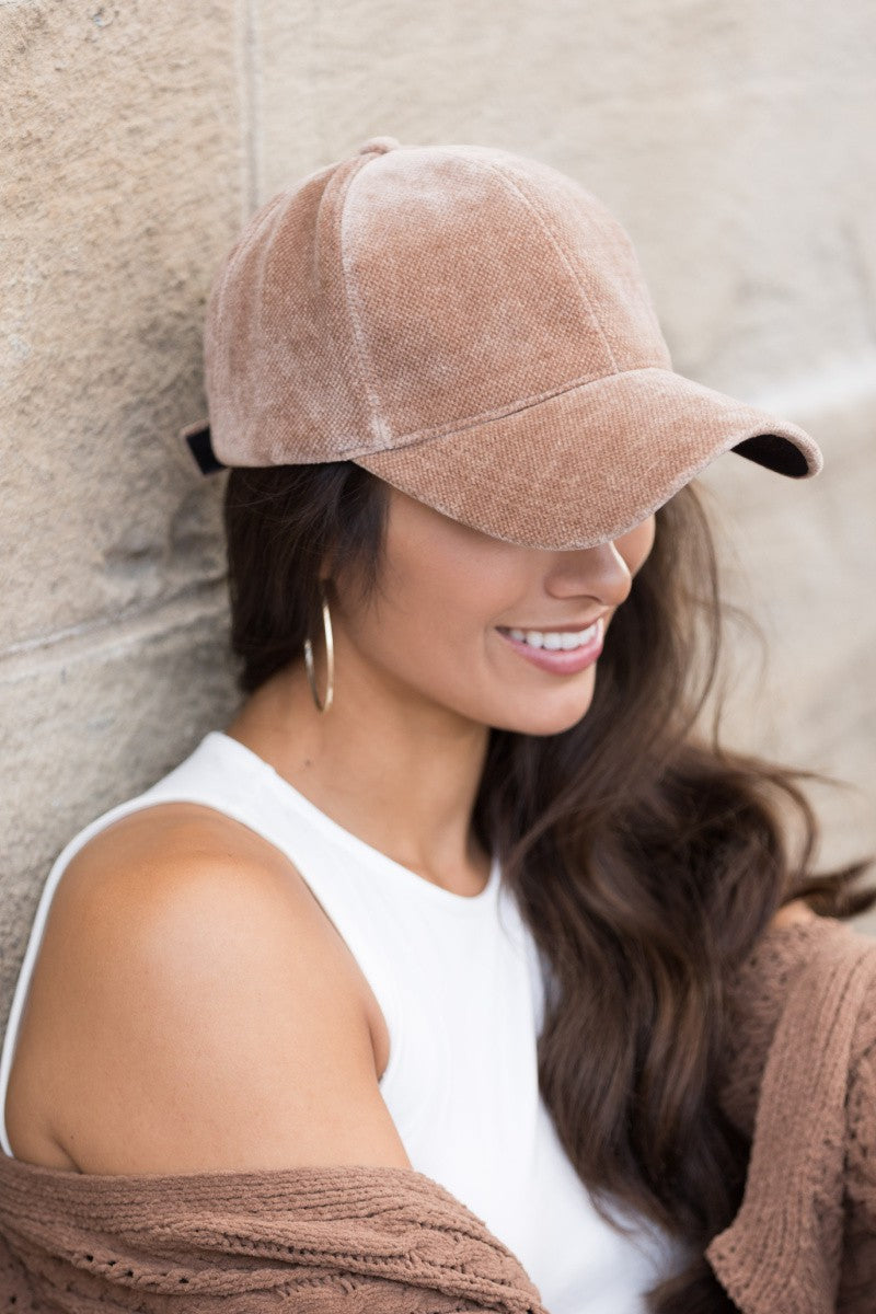 Black Velour Ball Cap | Anekay