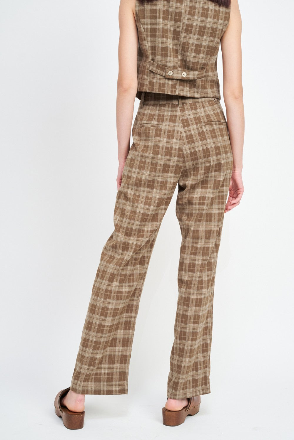Plaid High Waist Trousers