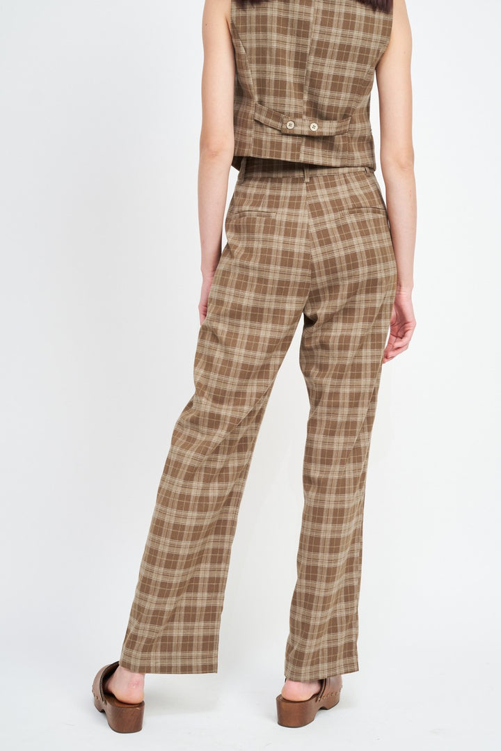 Plaid High Waist Trousers