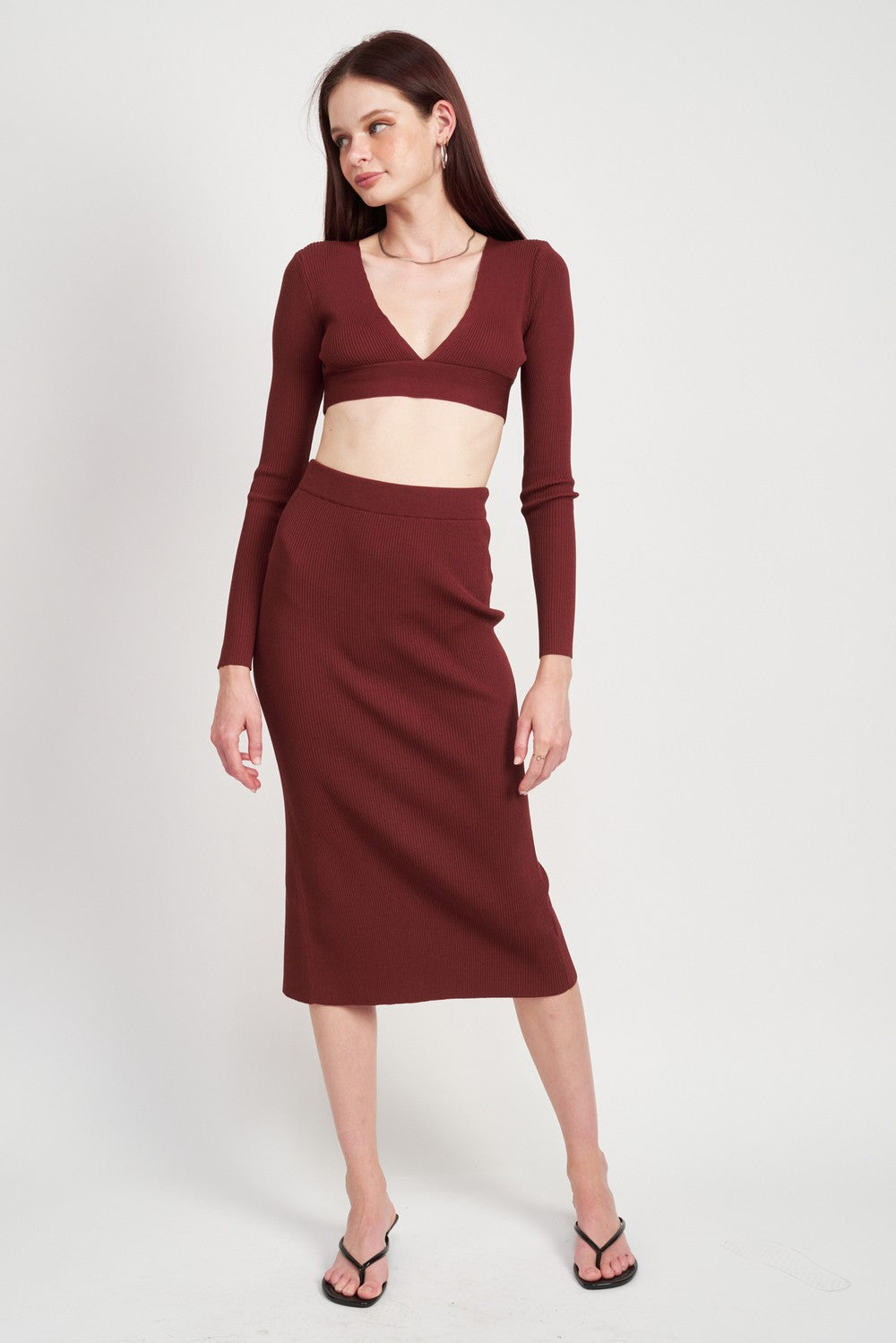 High Waist Midi Pincil Skirt