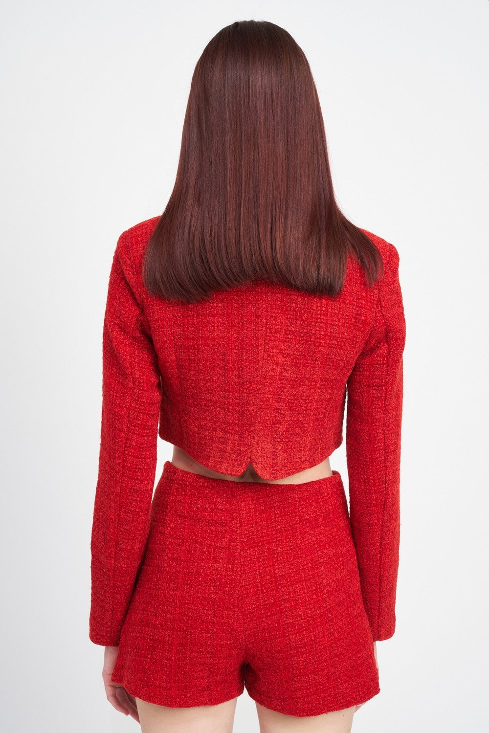 Long Sleeve Button Up Cropped Top