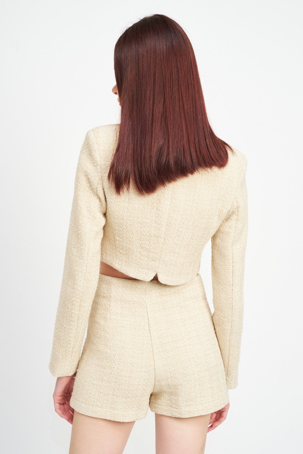 Long Sleeve Button Up Cropped Top