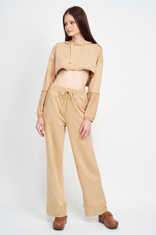 Cropped Hoodie With Drawstrings 1