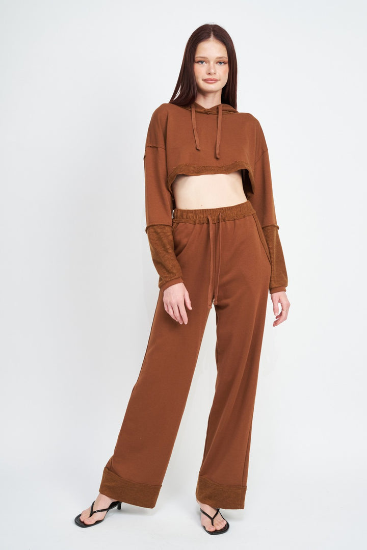 Cropped Hoodie With Drawstrings 1