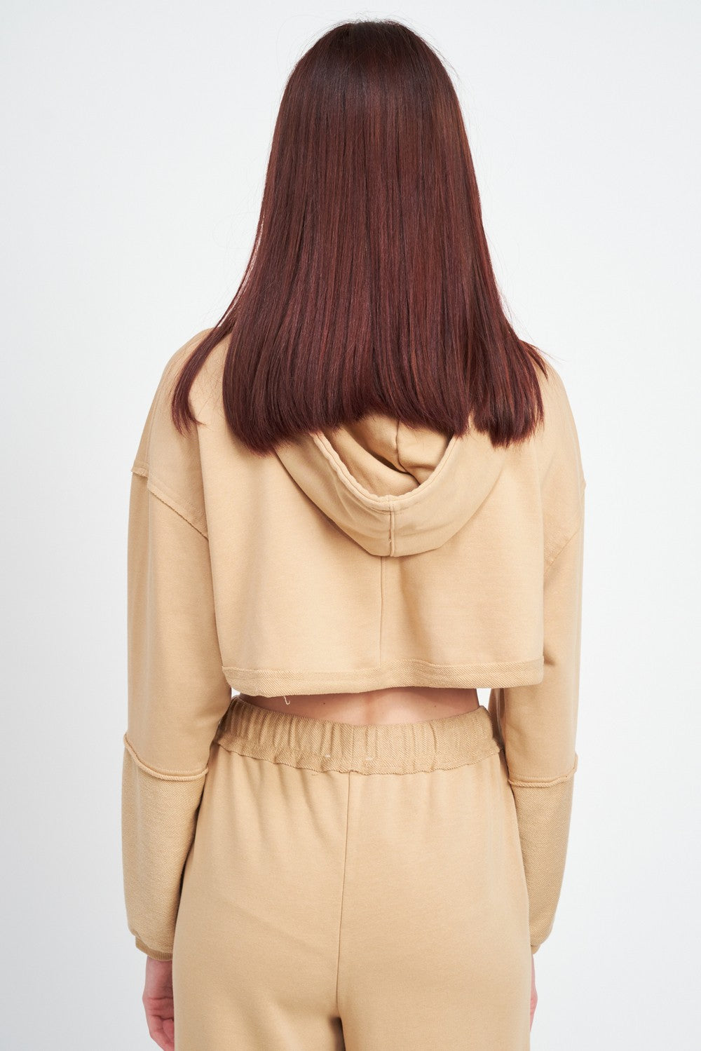 Cropped Hoodie With Drawstrings 1