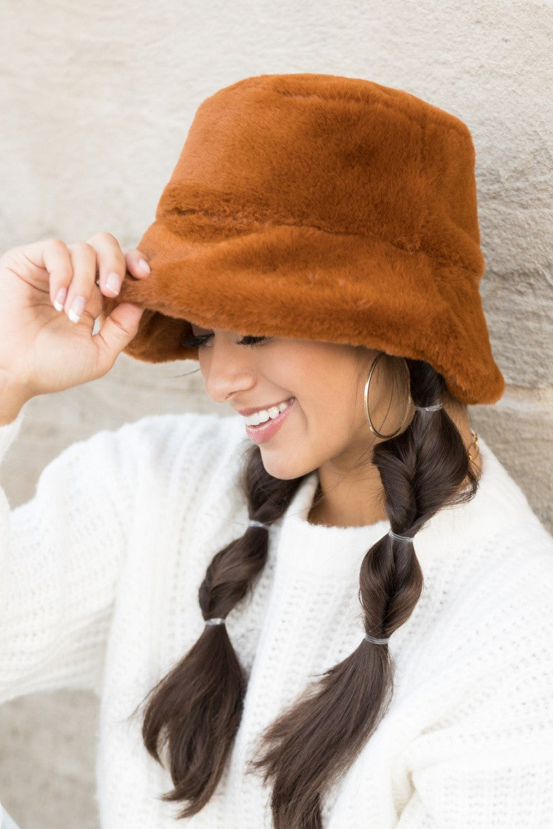 Camel Plush Bucket Hat