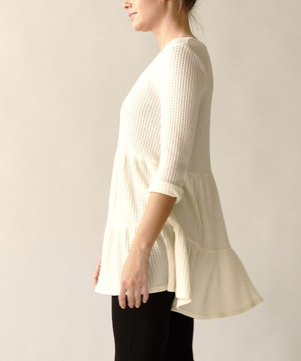 CREAM Bamboo Waffle Babydoll Tunic 1