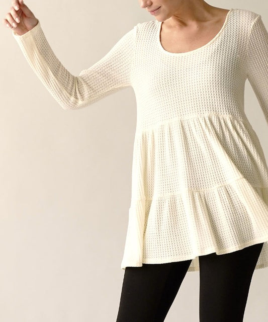 CREAM Bamboo Waffle Babydoll Tunic 1