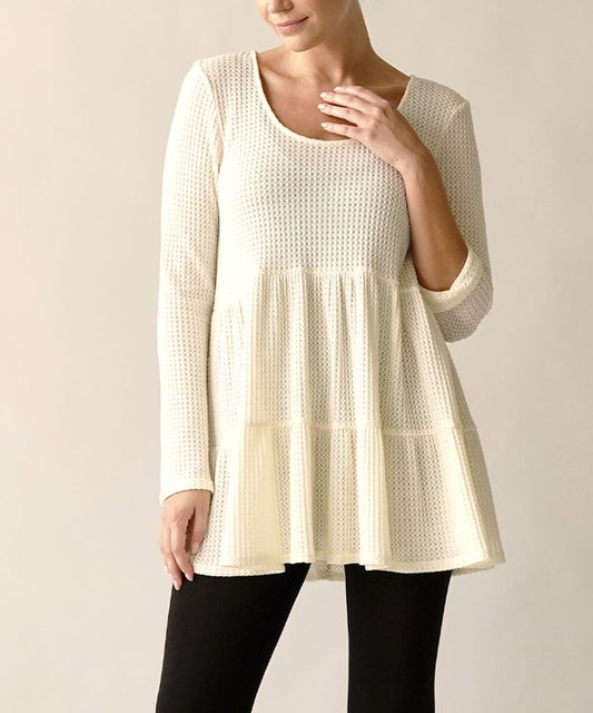 CREAM Bamboo Waffle Babydoll Tunic 1