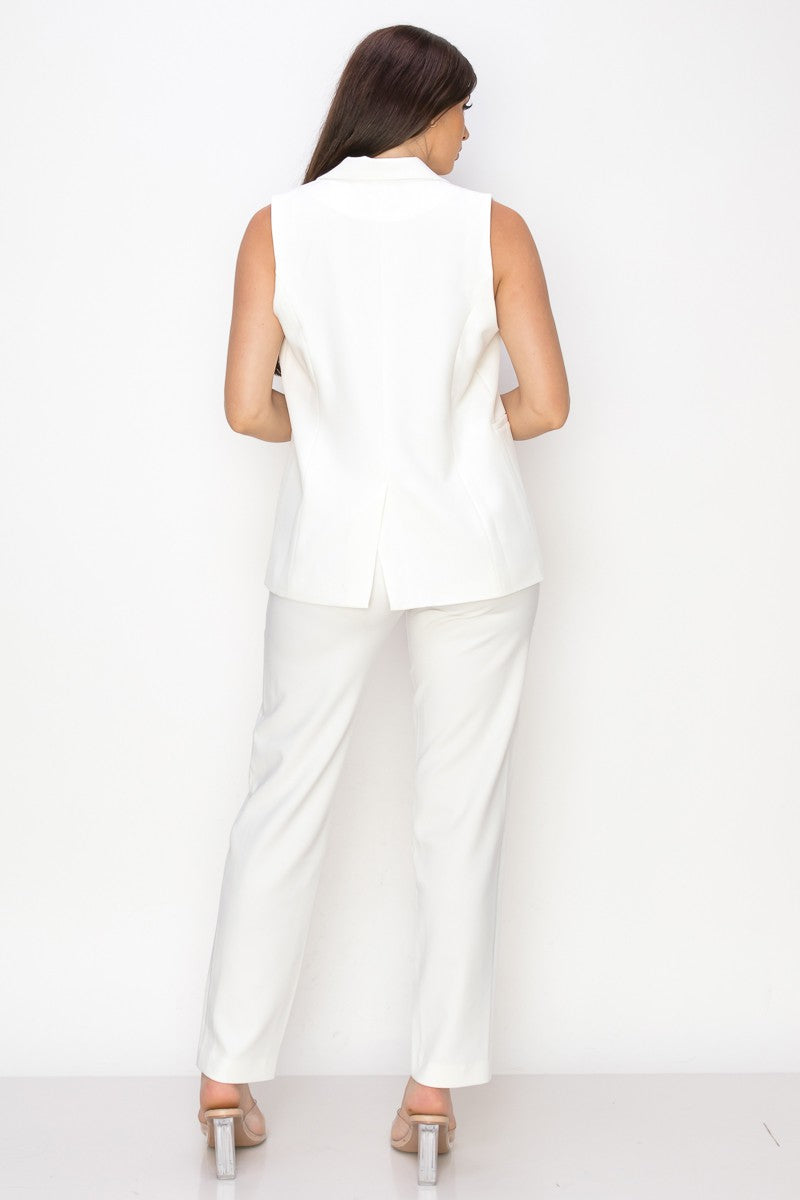 Mauve Womens Dressy Solid Vest With Pockets