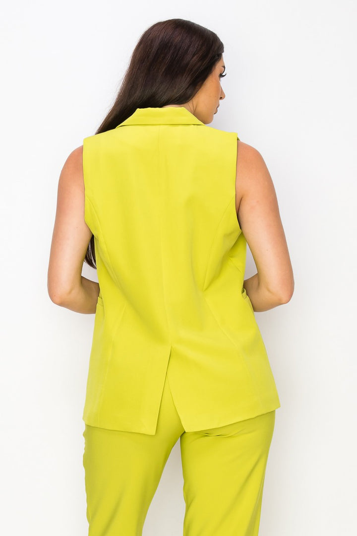 Ivory Womens Dressy Solid Vest With Pockets