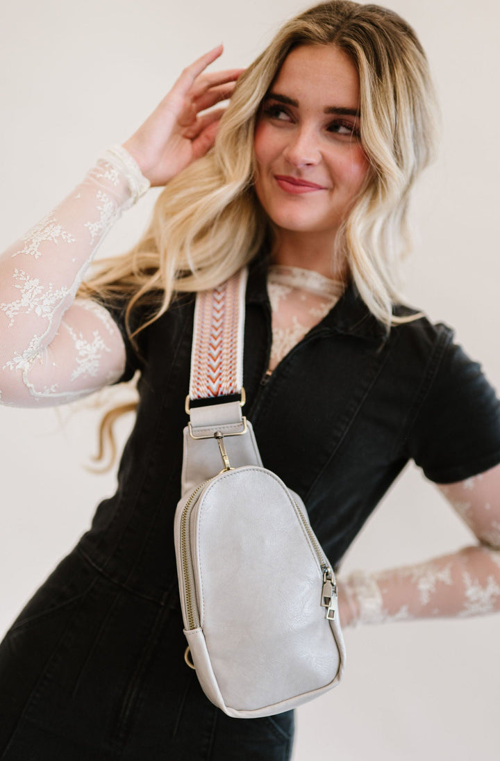 Blush Sutton Sling Crossbody With Woven Strap