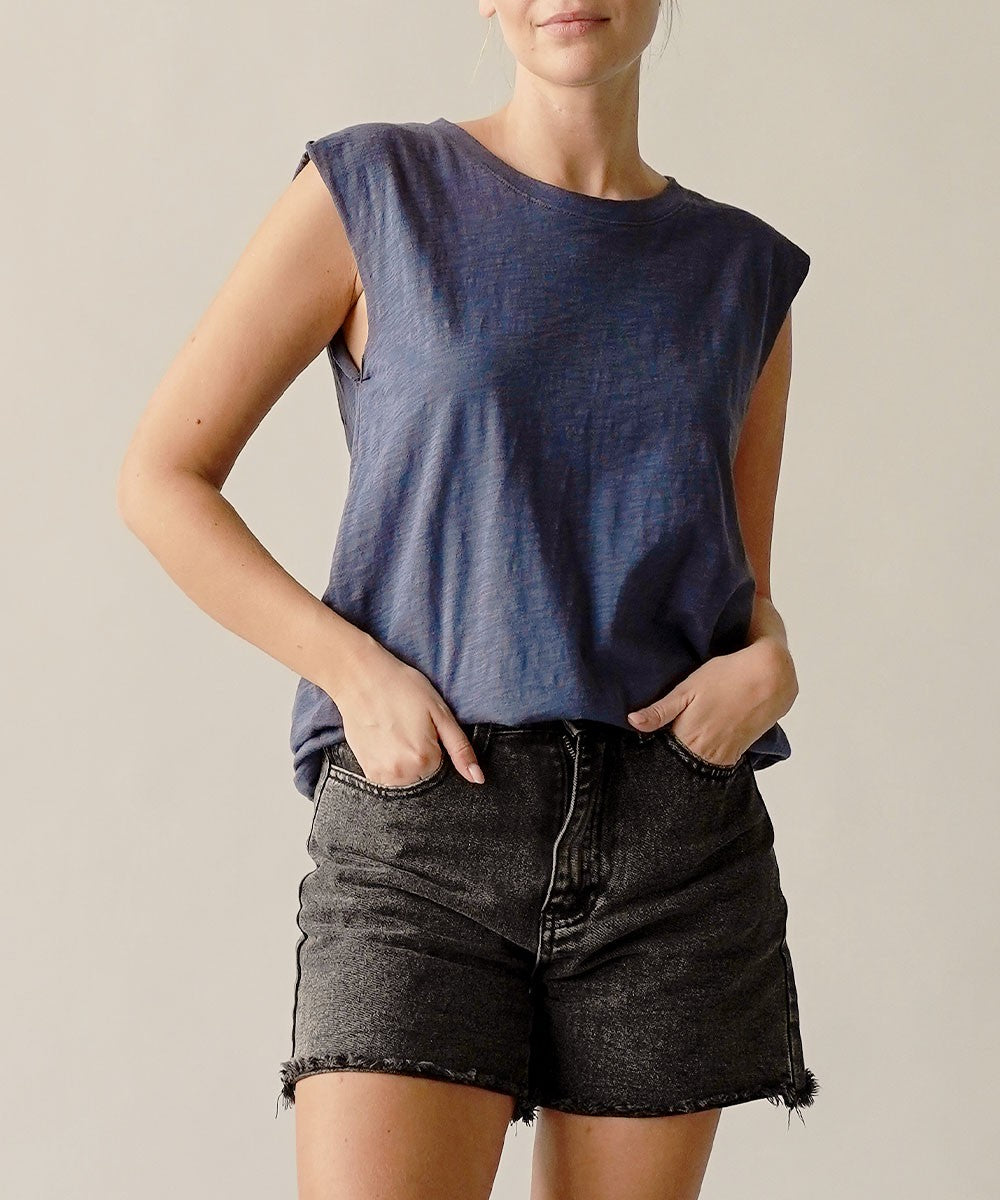 Cotton Slub Muscle Vintage New Tank