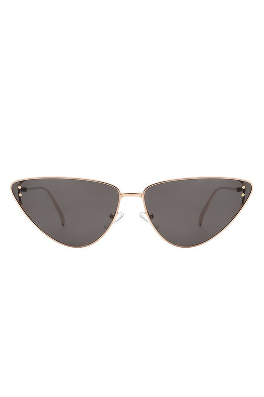 Brown Retro Tinted Flat Lens Fashion Cat Eye Sunglasses