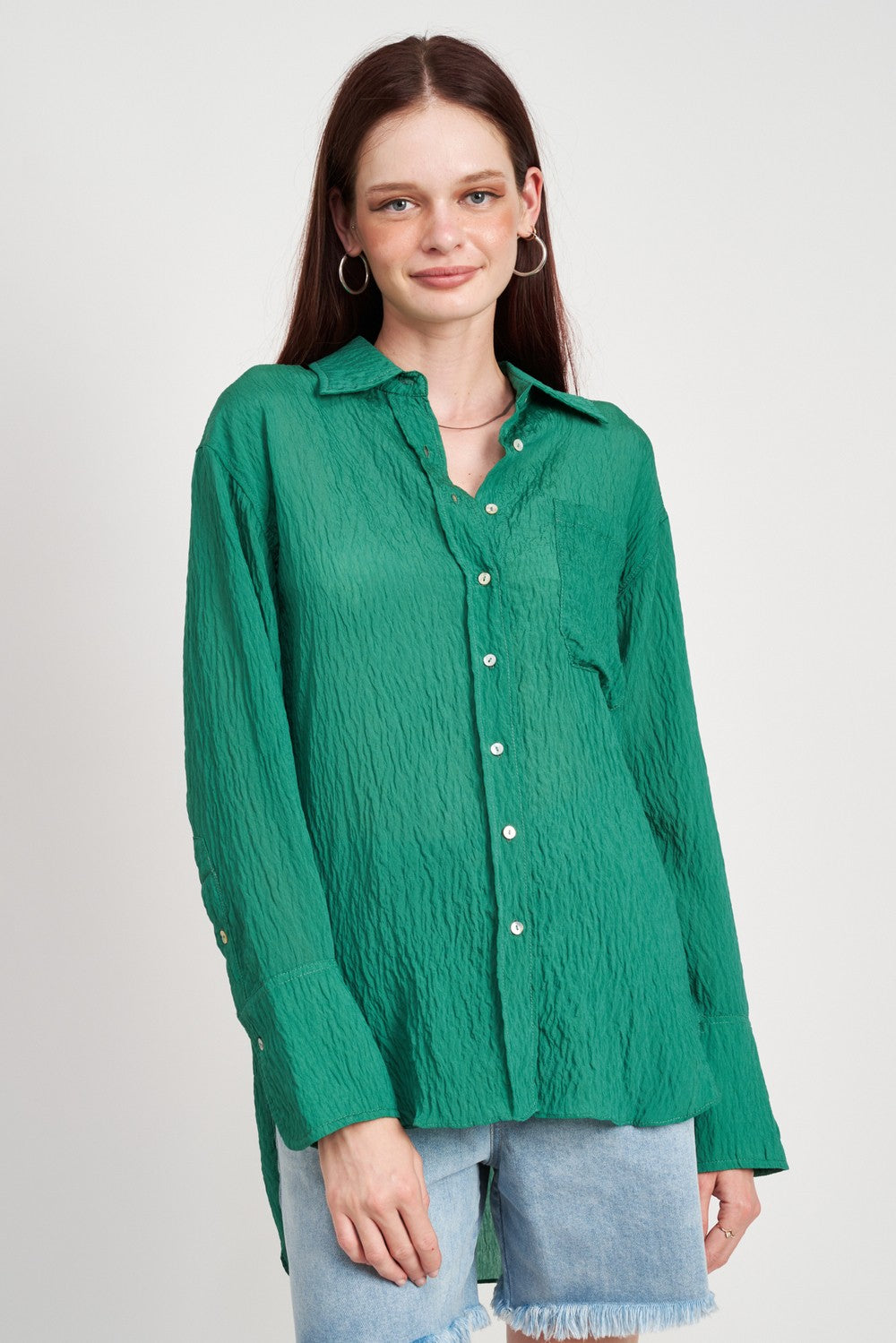 Button Down Wrinkled Shirt