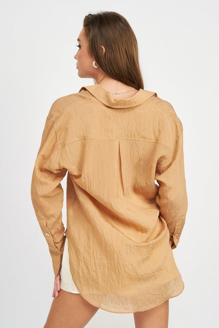 Button Down Wrinkled Shirt