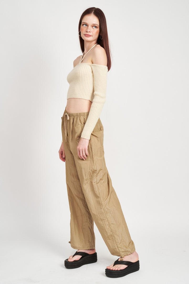 Off The Shoulder Cropped Knit Top