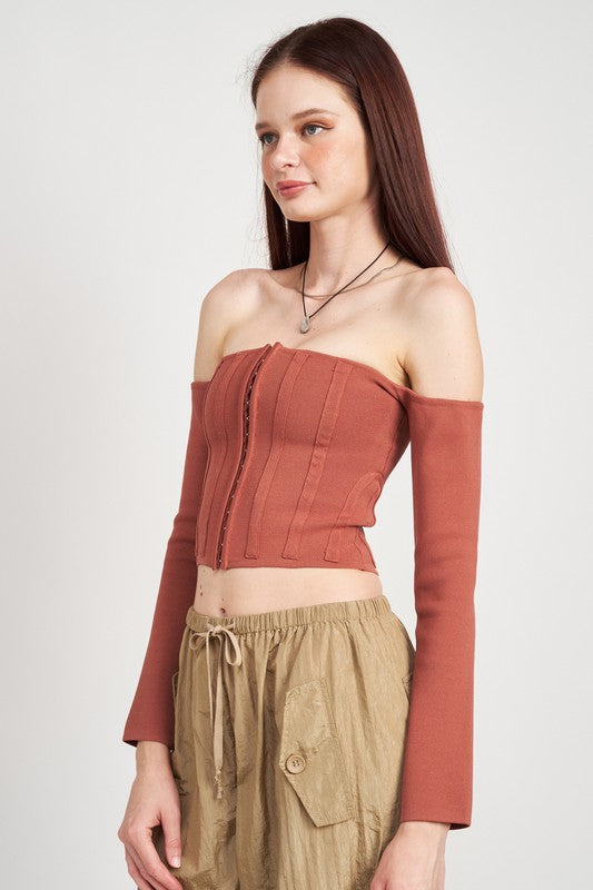 Long Sleeve Off Shoulder Top