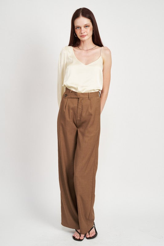 One Shoulder Blouse With Spaghetti Strap