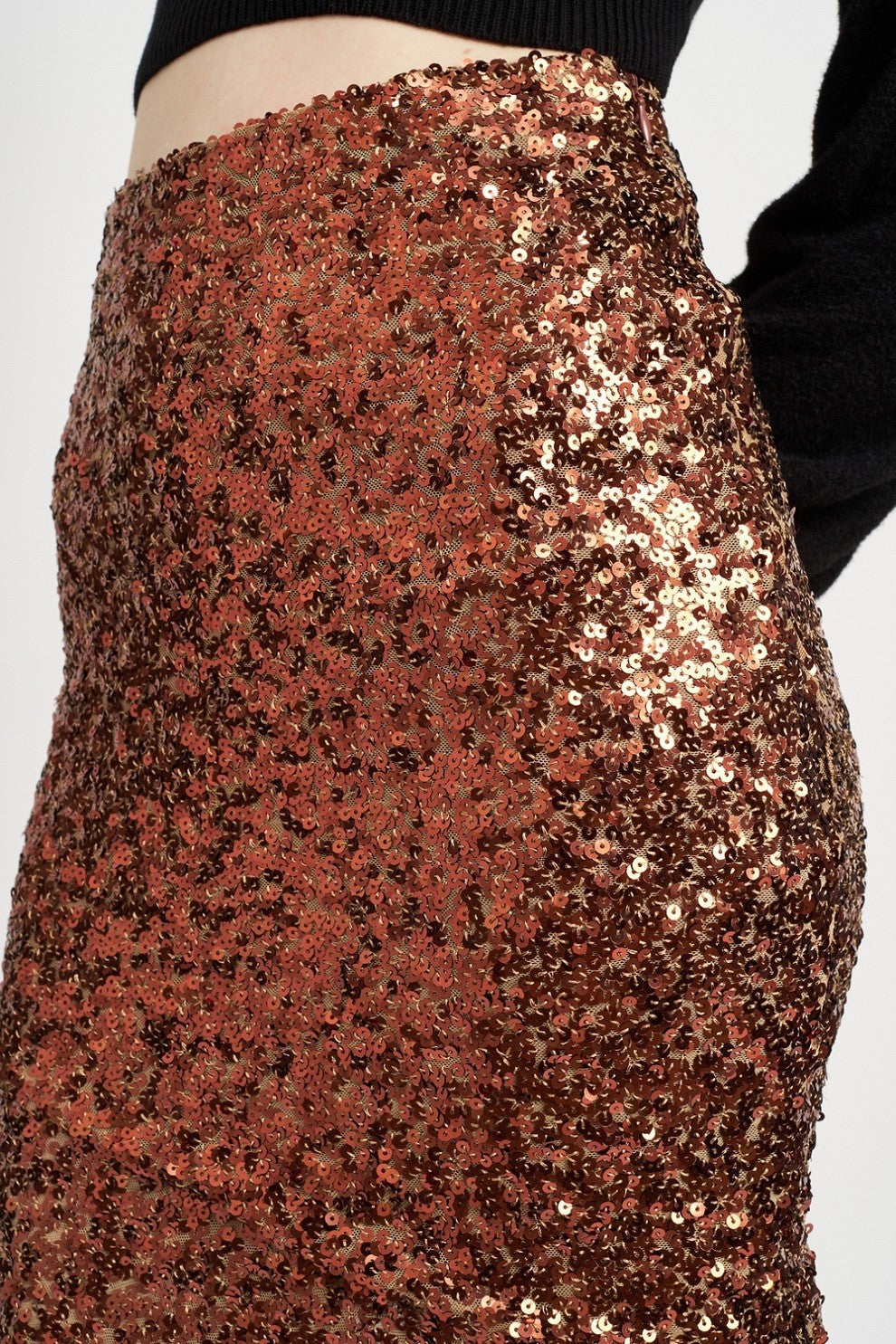Brown Printed High Waist Maxi Skirt