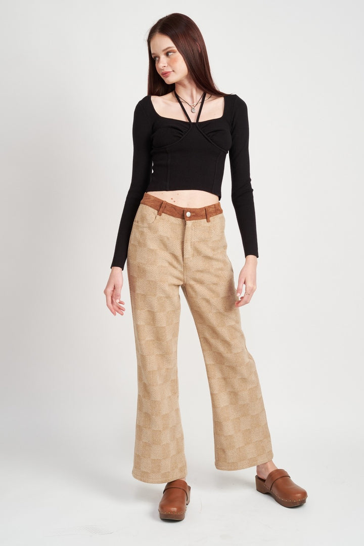 Long Sleeve Bustier Style Crop Top