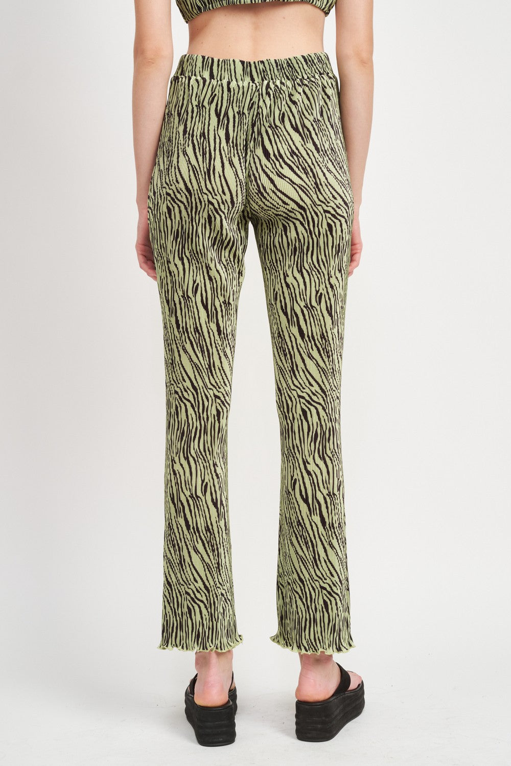High Rise Flare Pleated Pants
