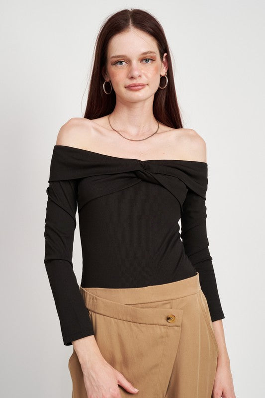 Twisted Off Shoulder Bodysuit