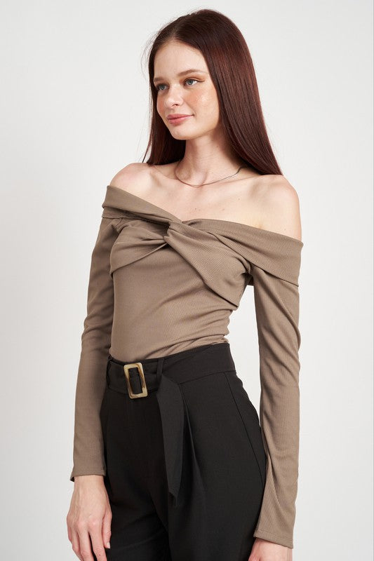 Twisted Off Shoulder Bodysuit